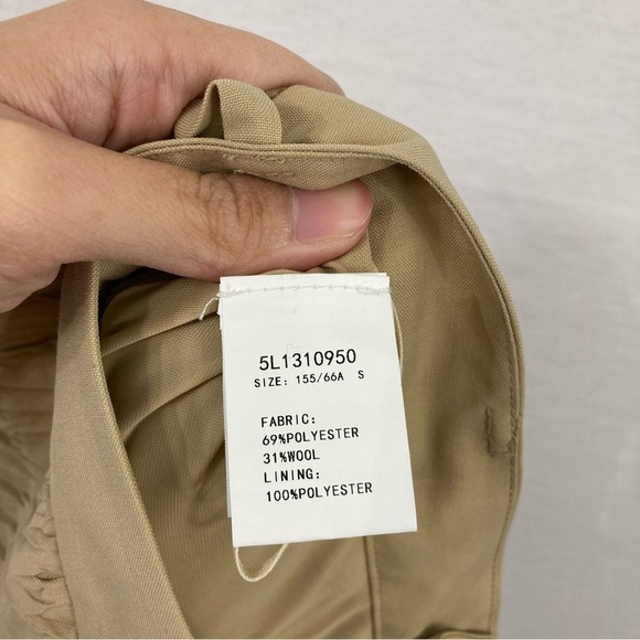 JNBY Camel/Tan Wool Blend Textured Slim Pants size Small - Picture 3 of 10